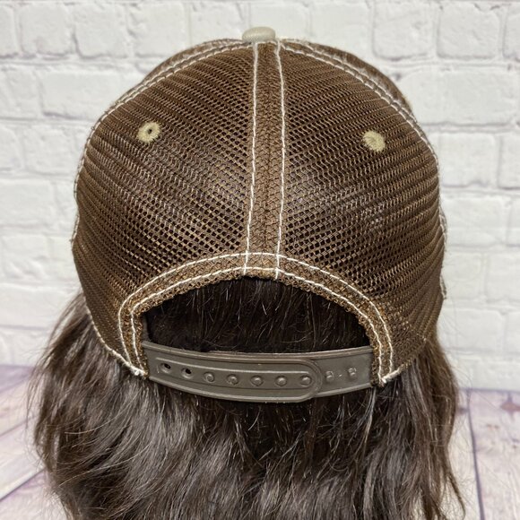 Vintage American Eagle Women Trucker Hat Mesh Cap Snapback Brown White Foam - Picture 3 of 10